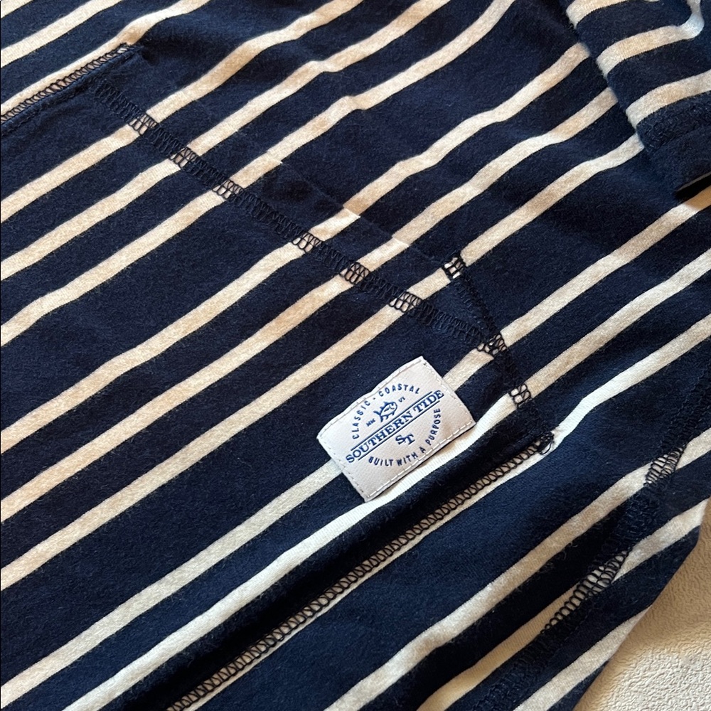 Southern Tide Striped Navy and White Hoodie- Medium - Picture 2 of 4